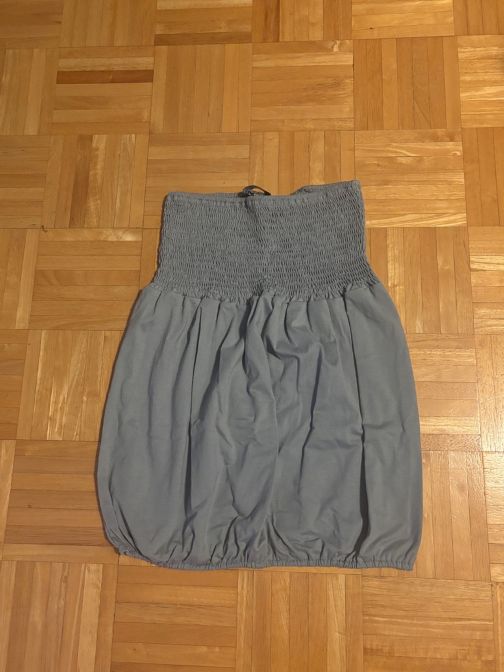 Smocked Strapless Tube Top - Dusty Blue